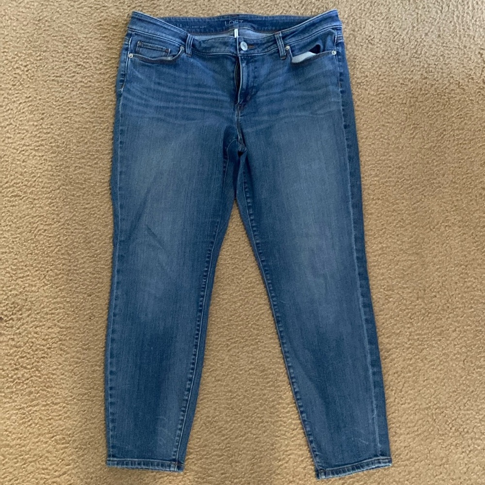 Loft curvy skinny ankle cropped jeans